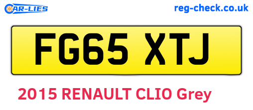 FG65XTJ are the vehicle registration plates.
