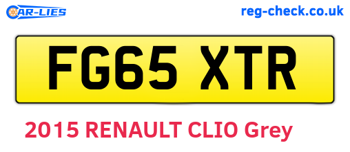 FG65XTR are the vehicle registration plates.