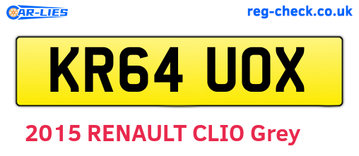 KR64UOX are the vehicle registration plates.