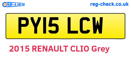 PY15LCW are the vehicle registration plates.
