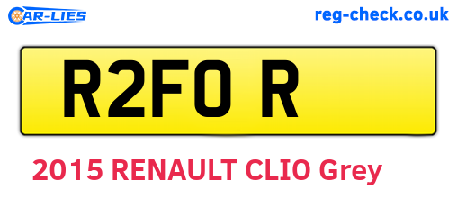 R2FOR are the vehicle registration plates.