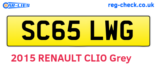 SC65LWG are the vehicle registration plates.