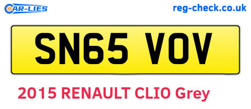 SN65VOV are the vehicle registration plates.