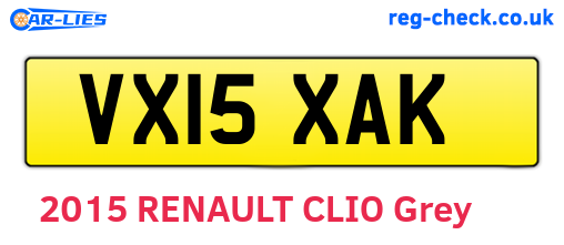 VX15XAK are the vehicle registration plates.