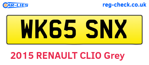 WK65SNX are the vehicle registration plates.