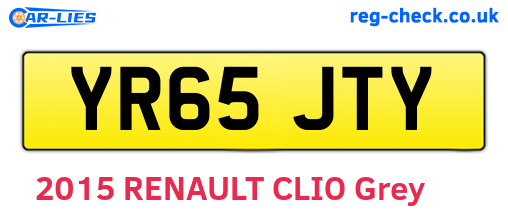 YR65JTY are the vehicle registration plates.