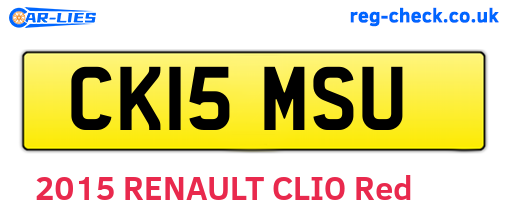 CK15MSU are the vehicle registration plates.