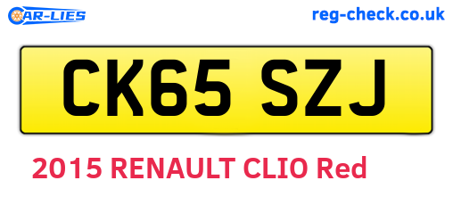 CK65SZJ are the vehicle registration plates.