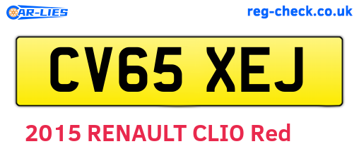 CV65XEJ are the vehicle registration plates.