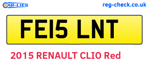 FE15LNT are the vehicle registration plates.