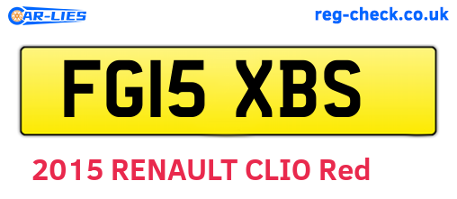 FG15XBS are the vehicle registration plates.
