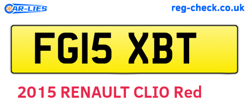 FG15XBT are the vehicle registration plates.