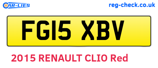 FG15XBV are the vehicle registration plates.