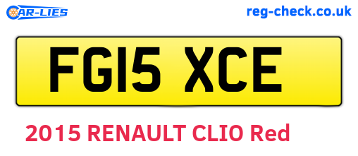 FG15XCE are the vehicle registration plates.
