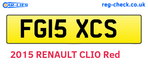 FG15XCS are the vehicle registration plates.