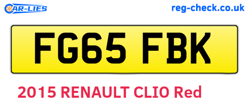 FG65FBK are the vehicle registration plates.