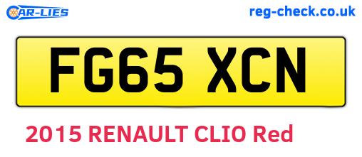 FG65XCN are the vehicle registration plates.