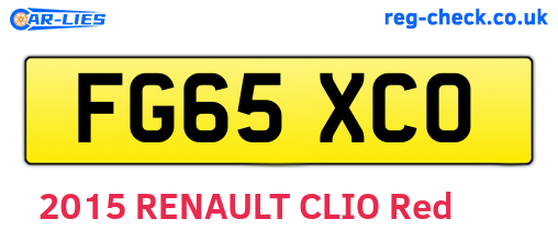 FG65XCO are the vehicle registration plates.