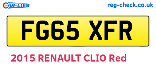 FG65XFR are the vehicle registration plates.