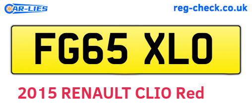 FG65XLO are the vehicle registration plates.