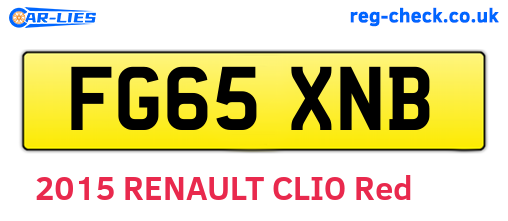 FG65XNB are the vehicle registration plates.