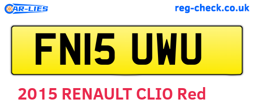 FN15UWU are the vehicle registration plates.