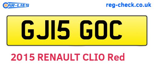 GJ15GOC are the vehicle registration plates.
