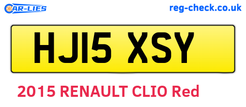 HJ15XSY are the vehicle registration plates.