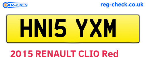 HN15YXM are the vehicle registration plates.