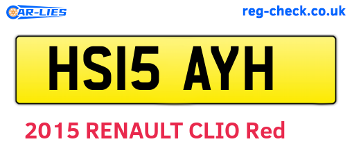 HS15AYH are the vehicle registration plates.