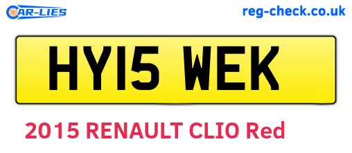 HY15WEK are the vehicle registration plates.