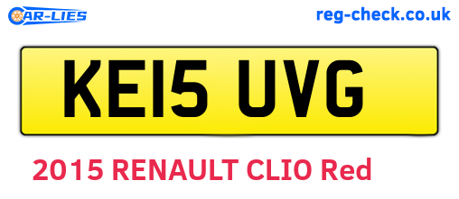 KE15UVG are the vehicle registration plates.