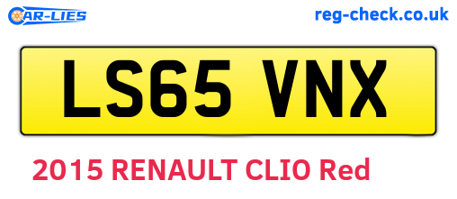 LS65VNX are the vehicle registration plates.