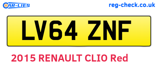 LV64ZNF are the vehicle registration plates.