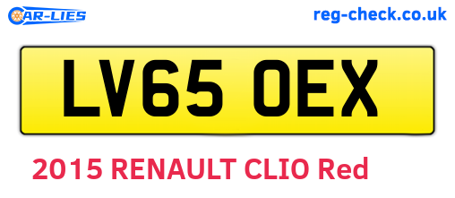 LV65OEX are the vehicle registration plates.