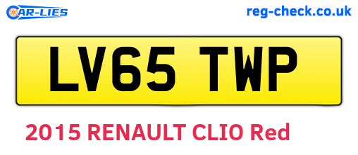LV65TWP are the vehicle registration plates.