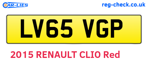 LV65VGP are the vehicle registration plates.