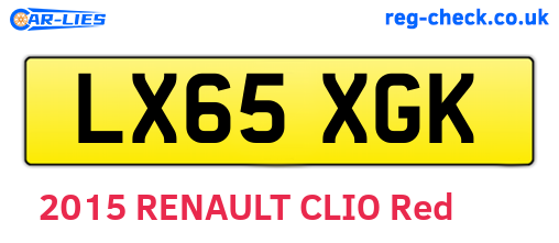 LX65XGK are the vehicle registration plates.