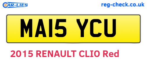 MA15YCU are the vehicle registration plates.