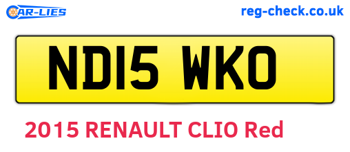 ND15WKO are the vehicle registration plates.