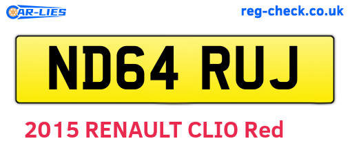ND64RUJ are the vehicle registration plates.