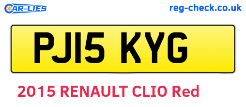 PJ15KYG are the vehicle registration plates.