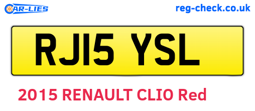 RJ15YSL are the vehicle registration plates.