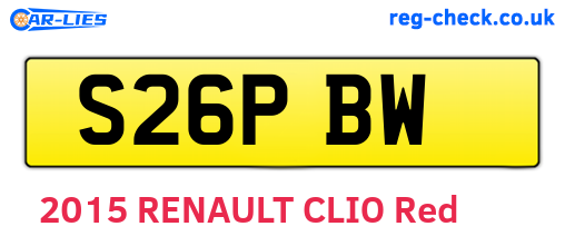 S26PBW are the vehicle registration plates.