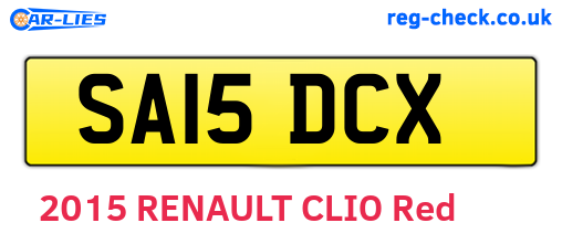 SA15DCX are the vehicle registration plates.