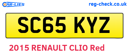 SC65KYZ are the vehicle registration plates.