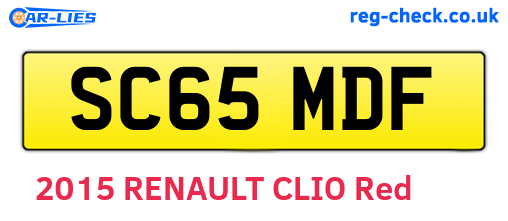SC65MDF are the vehicle registration plates.
