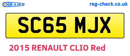 SC65MJX are the vehicle registration plates.