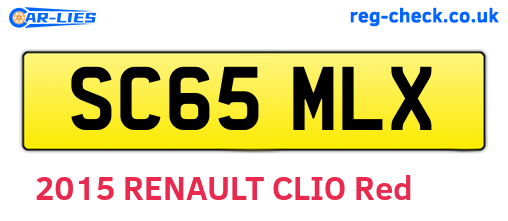 SC65MLX are the vehicle registration plates.
