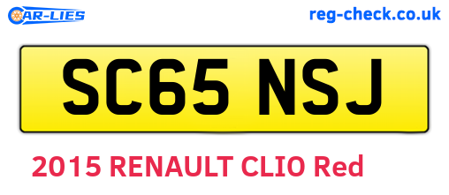 SC65NSJ are the vehicle registration plates.